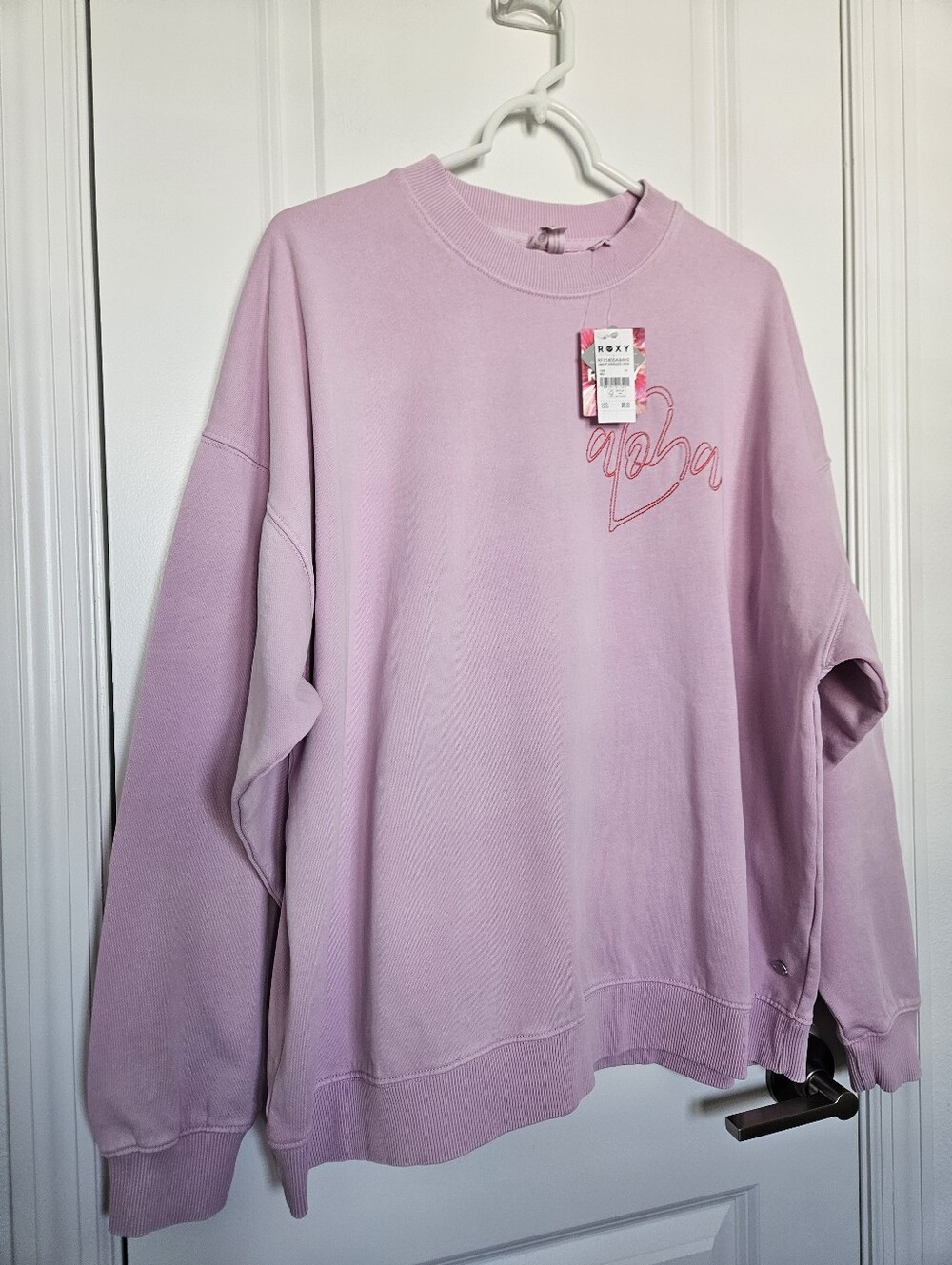 NWT Roxy Lineup Oversized Crewneck ALOHA Size Large